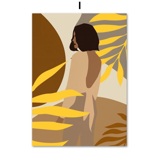 Abstract African Girl Sunflower and Butterfly Wall Art - Area Collections