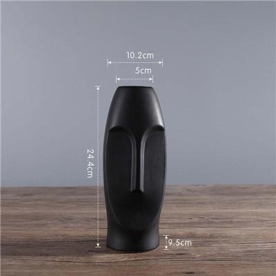 Abstract Black and White Face Vase - Area Collections