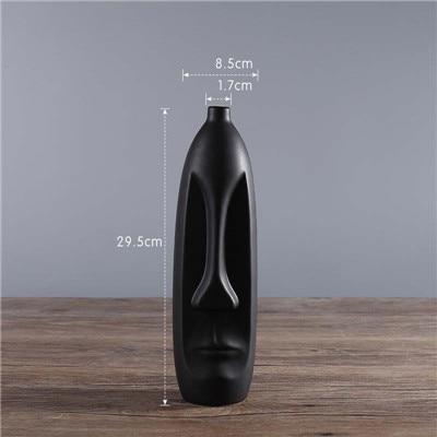Abstract Black and White Face Vase - Area Collections