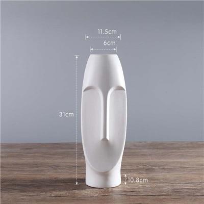 Abstract Black and White Face Vase - Area Collections