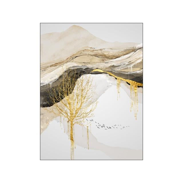Abstract Golden Orb Wall Art - Area Collections