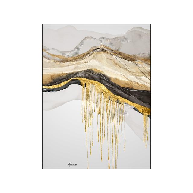 Abstract Golden Orb Wall Art - Area Collections