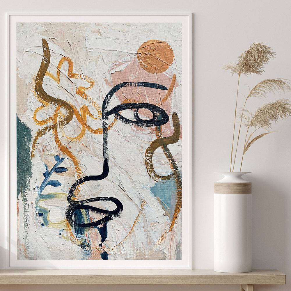Abstract Human Face Graffiti Wall Art - Area Collections