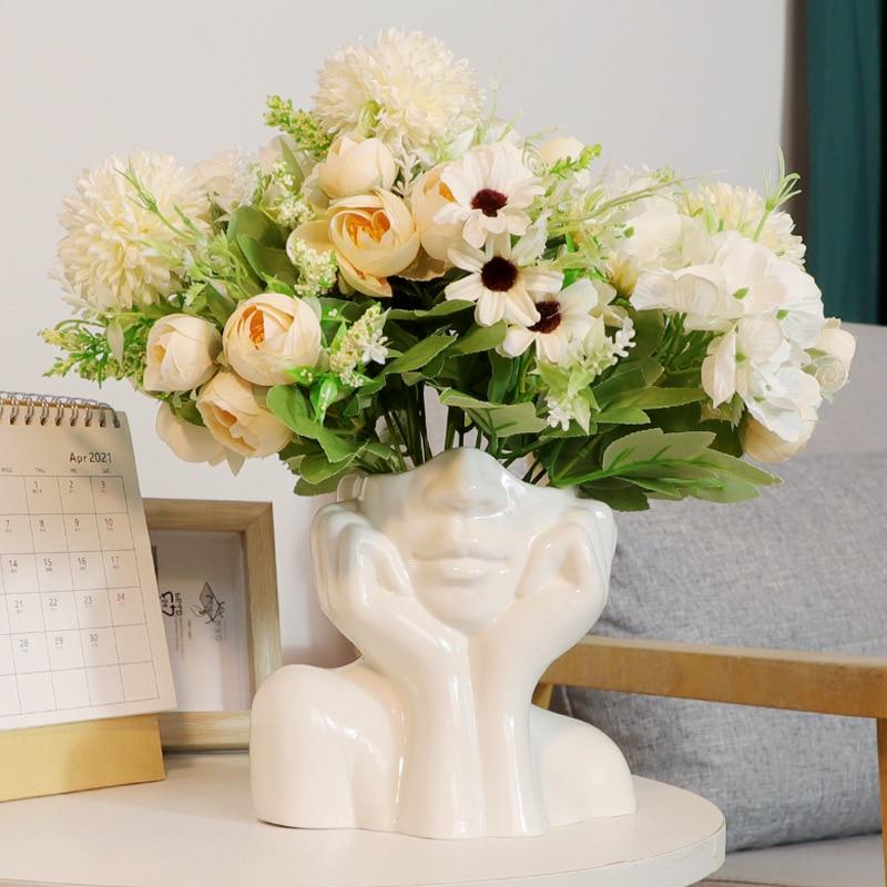 Abstract Lady Face Flower Vase - Area Collections