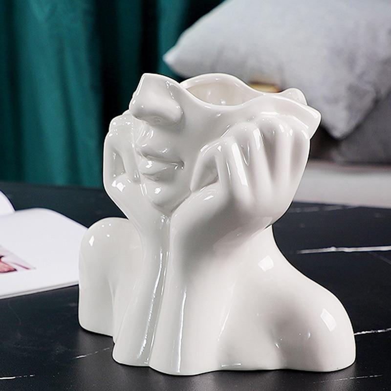 Abstract Lady Face Flower Vase - Area Collections