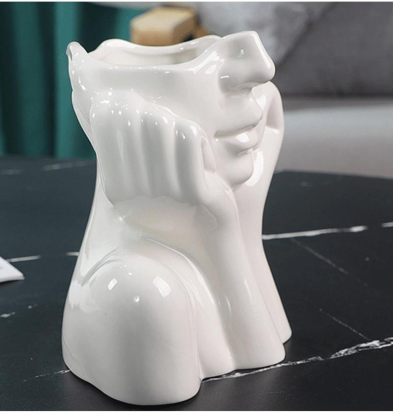 Abstract Lady Face Flower Vase - Area Collections