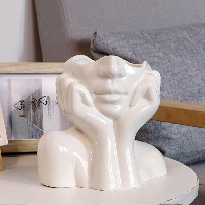 Abstract Lady Face Flower Vase - Area Collections