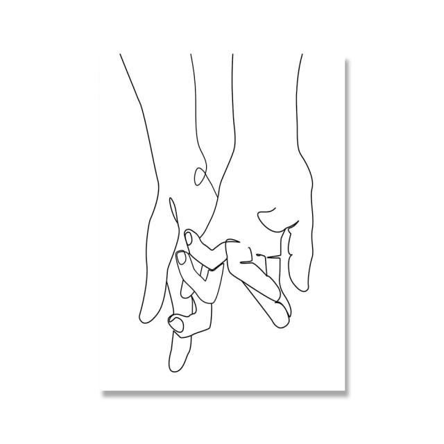 Abstract Line Loving Couple Wall Art - Area Collections