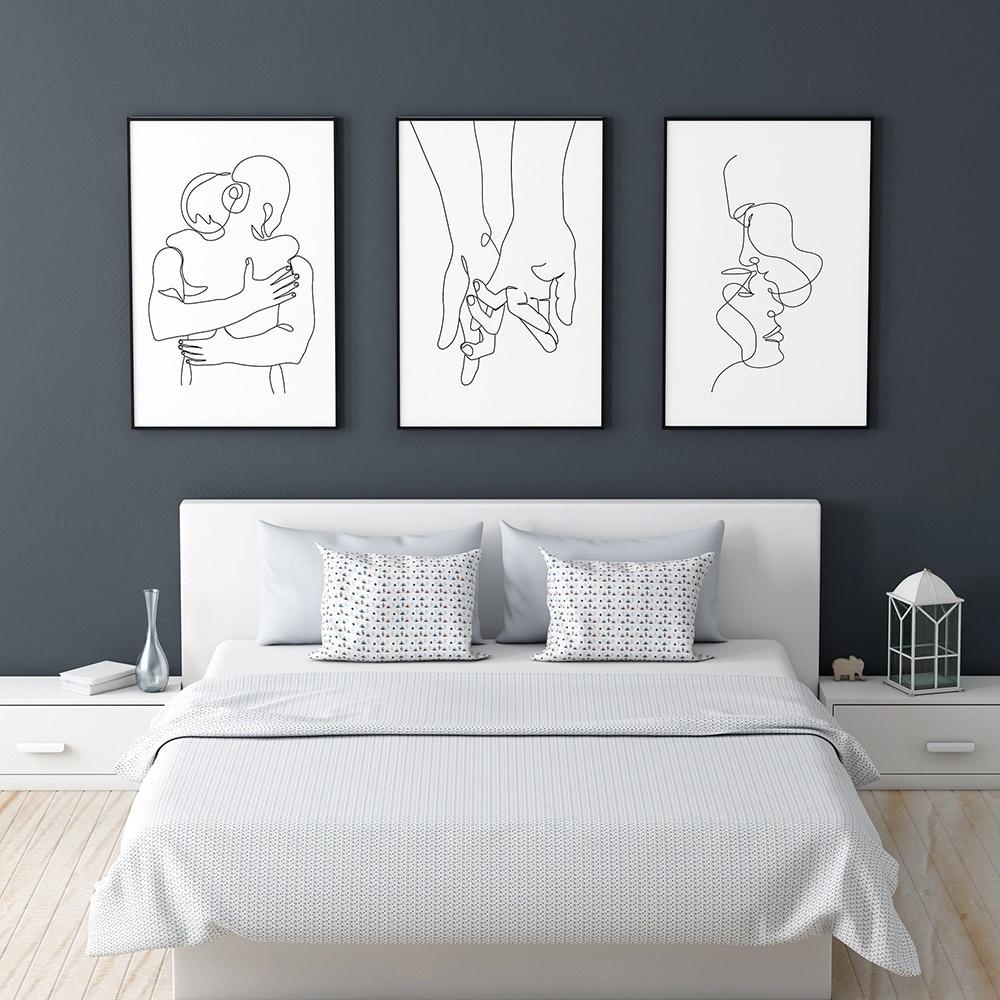 Abstract Line Loving Couple Wall Art - Area Collections