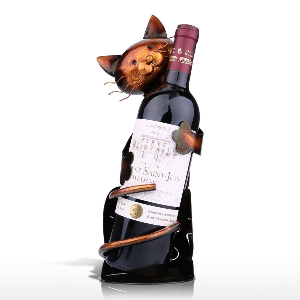 Area Bronzed Cat Wine Holder - Area Collections
