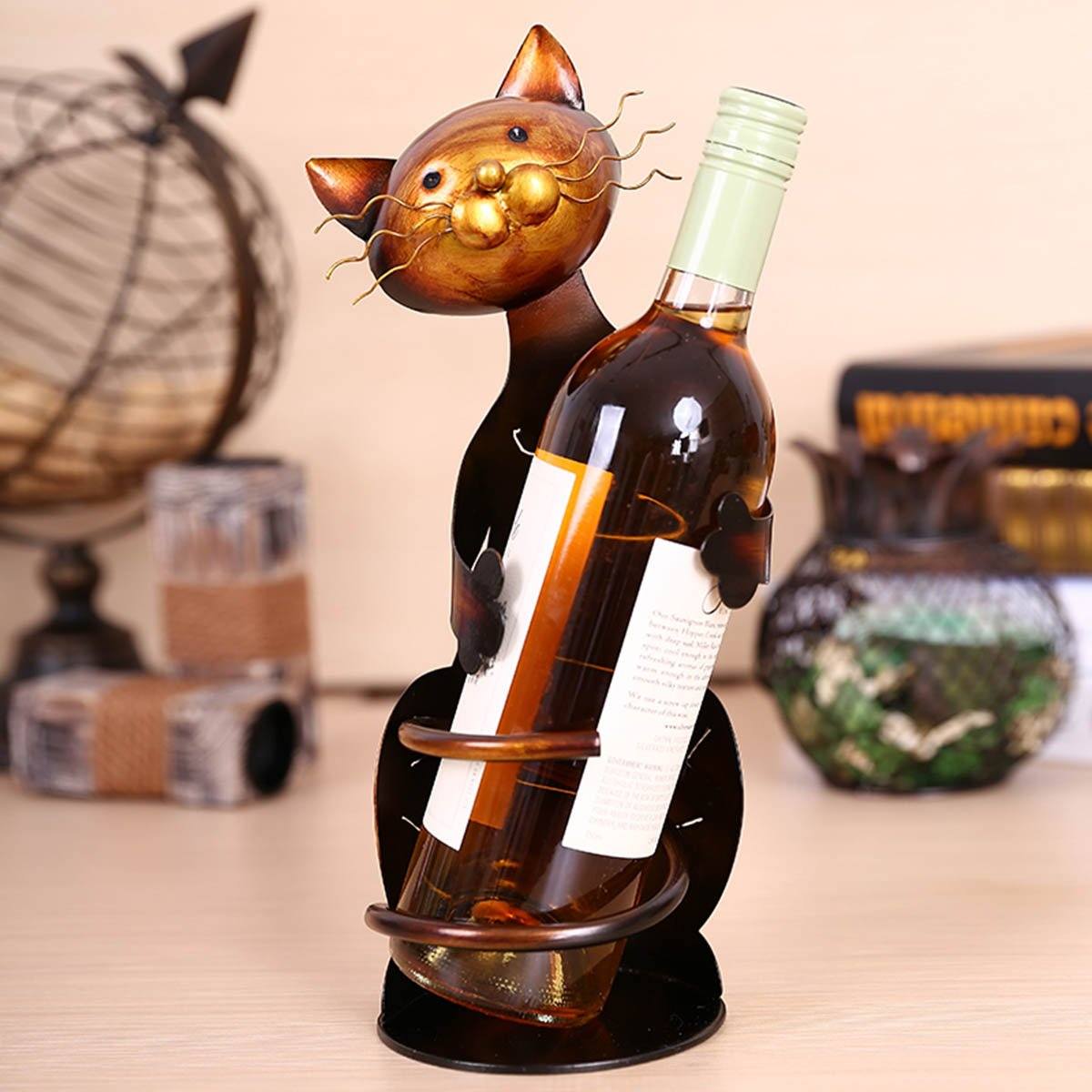 Area Bronzed Cat Wine Holder - Area Collections