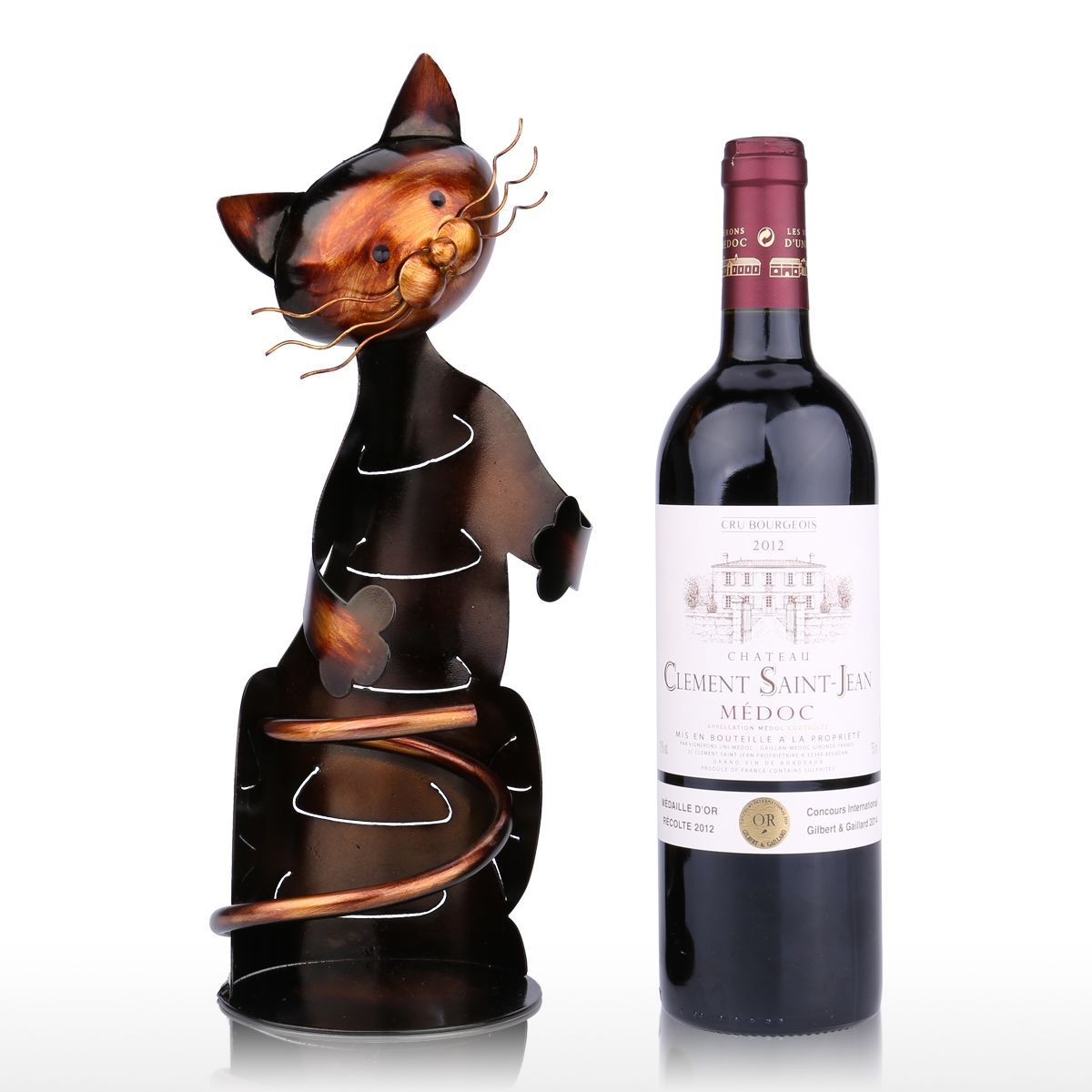 Area Bronzed Cat Wine Holder - Area Collections