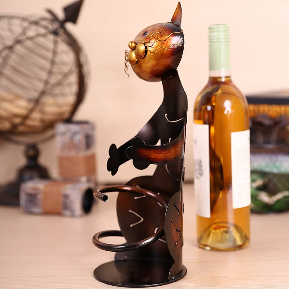 Area Bronzed Cat Wine Holder - Area Collections