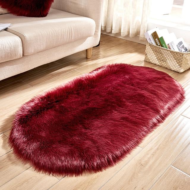 Area Fluffy Oval Faux Sheepskin Rug - Area Collections