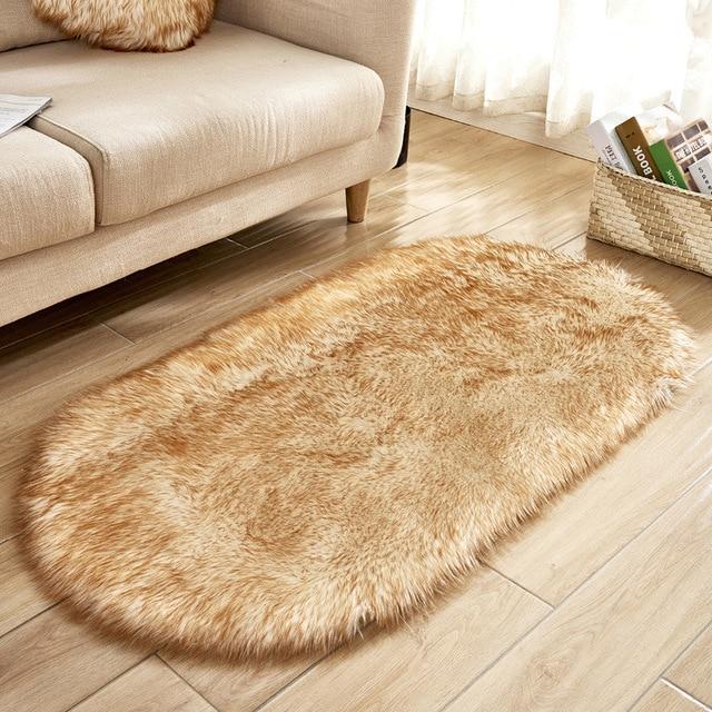 Area Fluffy Oval Faux Sheepskin Rug - Area Collections