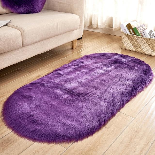 Area Fluffy Oval Faux Sheepskin Rug - Area Collections