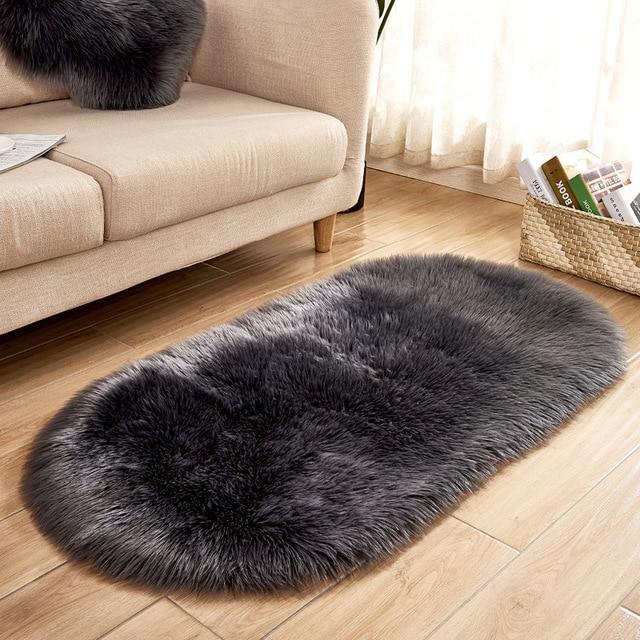 Area Fluffy Oval Faux Sheepskin Rug - Area Collections