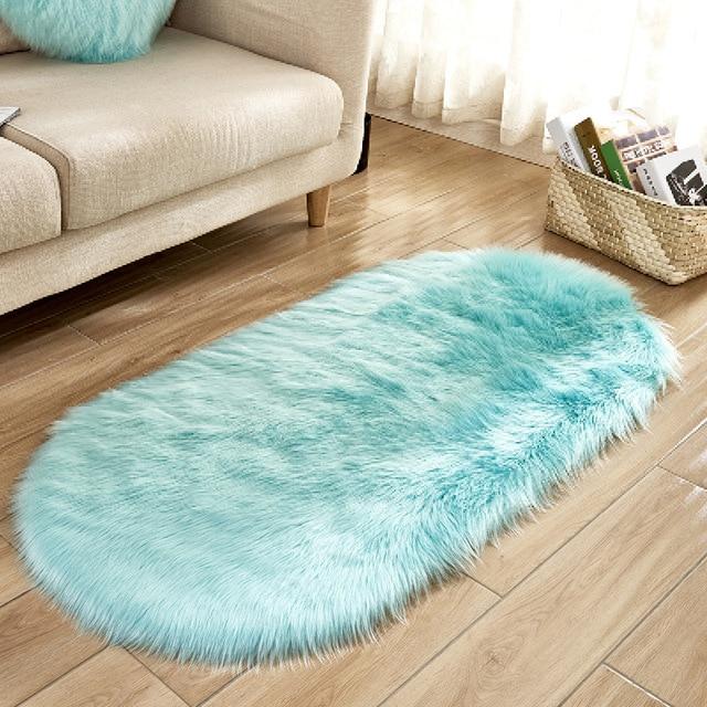 Area Fluffy Oval Faux Sheepskin Rug - Area Collections