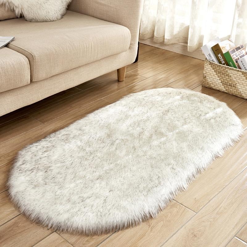 Area Fluffy Oval Faux Sheepskin Rug - Area Collections