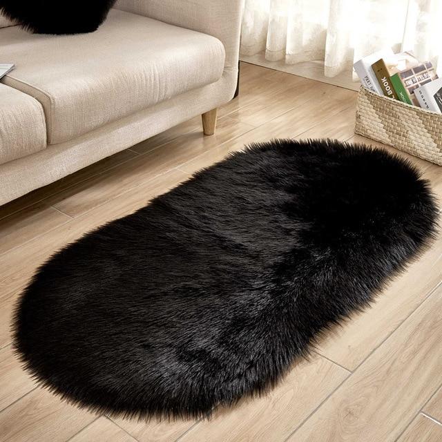 Area Fluffy Oval Faux Sheepskin Rug - Area Collections