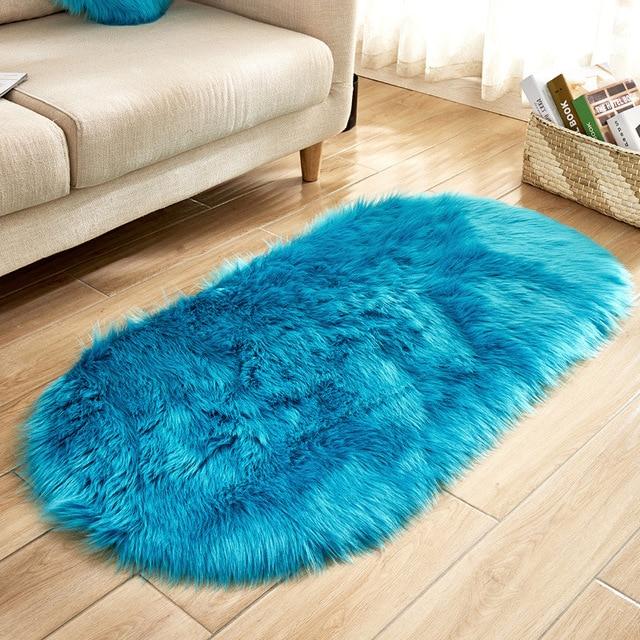 Area Fluffy Oval Faux Sheepskin Rug - Area Collections
