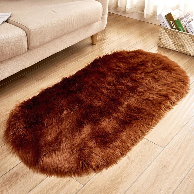 Area Fluffy Oval Faux Sheepskin Rug - Area Collections
