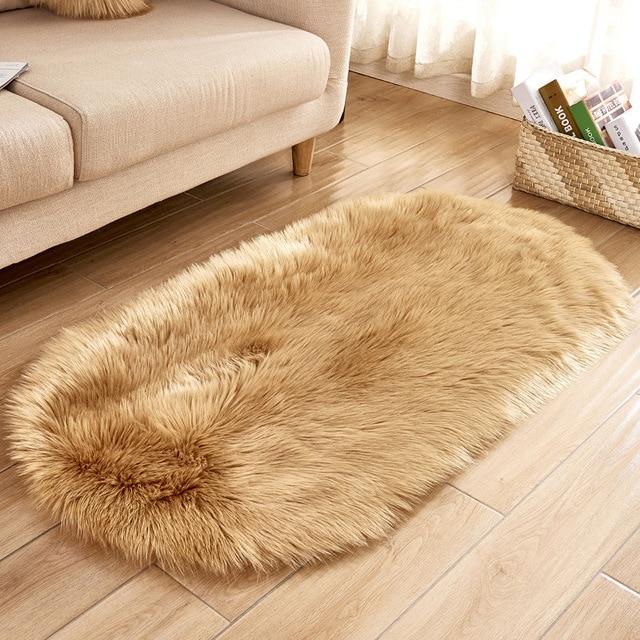 Area Fluffy Oval Faux Sheepskin Rug - Area Collections