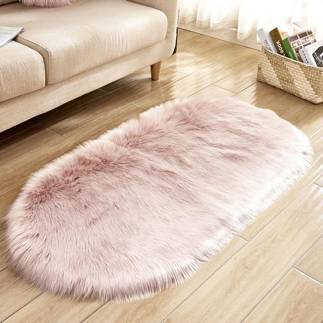 Area Fluffy Oval Faux Sheepskin Rug - Area Collections