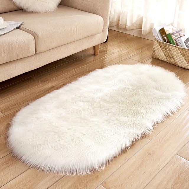 Area Fluffy Oval Faux Sheepskin Rug - Area Collections