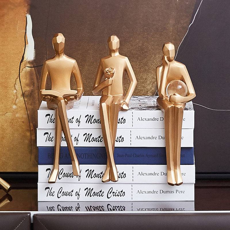 Area Geometric Golden Genz Figurine - Area Collections
