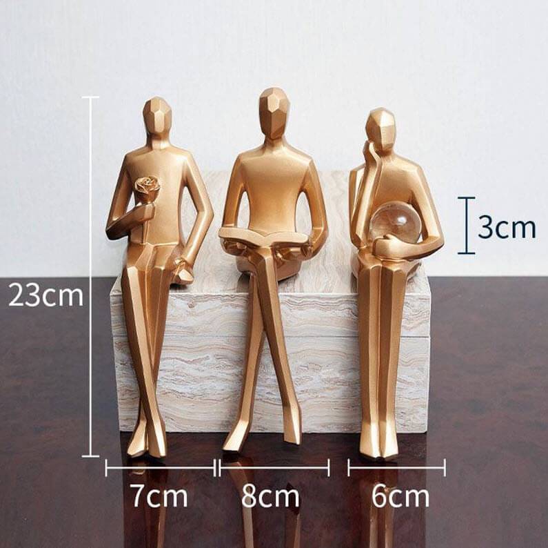 Area Geometric Golden Genz Figurine - Area Collections