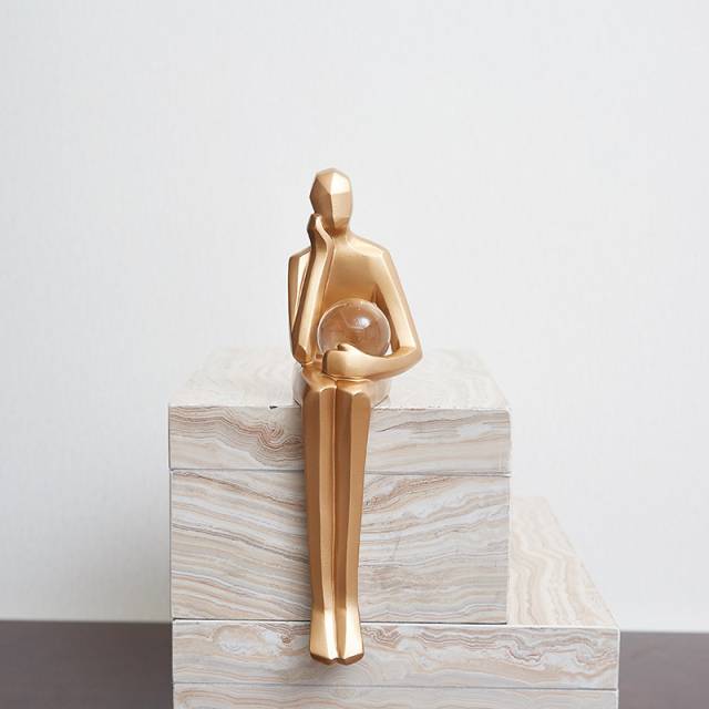 Area Geometric Golden Genz Figurine - Area Collections
