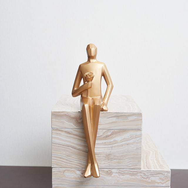 Area Geometric Golden Genz Figurine - Area Collections
