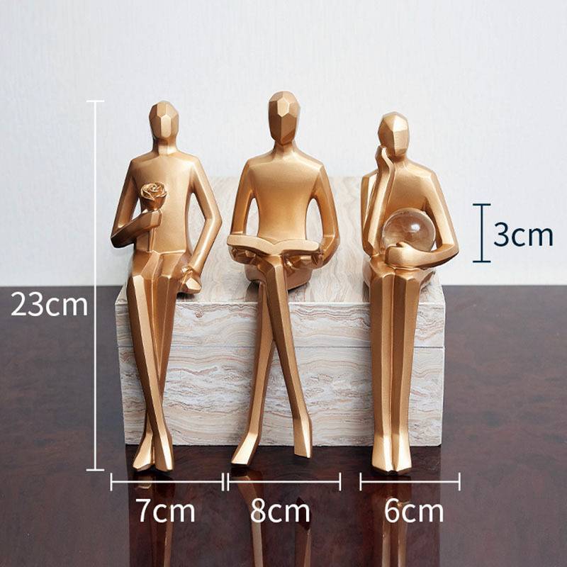 Area Geometric Golden Genz Figurine - Area Collections