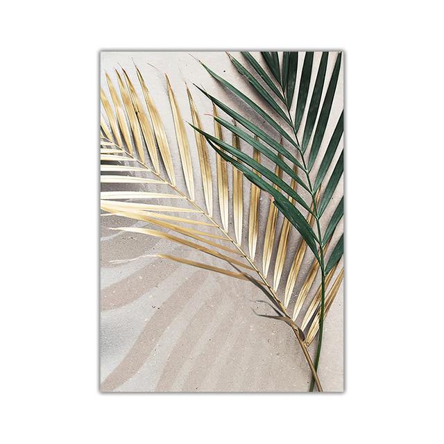 Area Golden Palm Leaf Wall Art - Area Collections