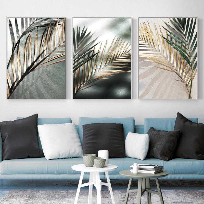 Area Golden Palm Leaf Wall Art - Area Collections