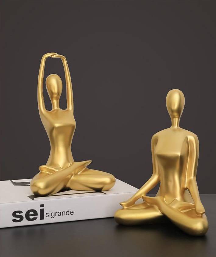 Area Golden Yoga Padmasana Statuette - Area Collections