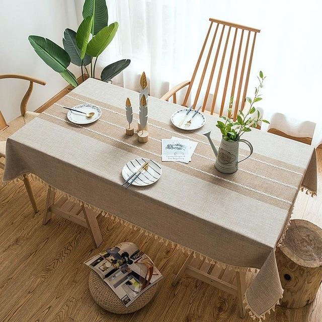 Area Rectangular Embroidery Tassel Tablecloth - Area Collections
