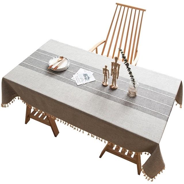 Area Rectangular Embroidery Tassel Tablecloth - Area Collections