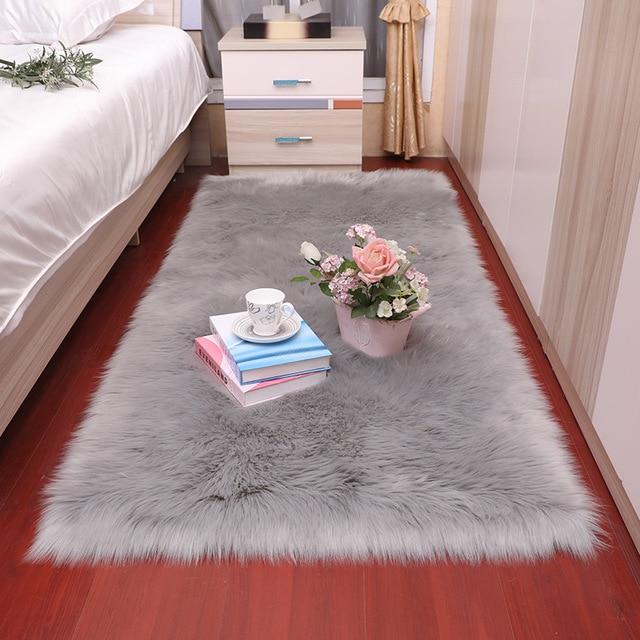 Area Soft Rectangle Faux Sheepskin Rug - Area Collections