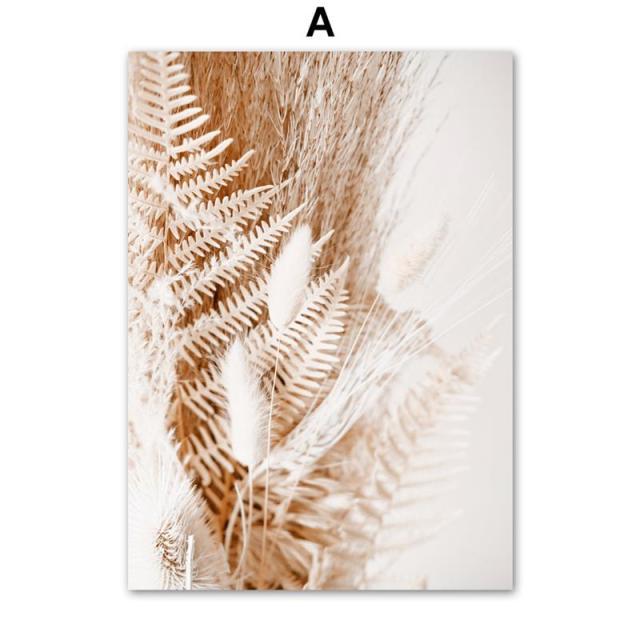 Beige Reed Dried Flower Wall Art - Area Collections