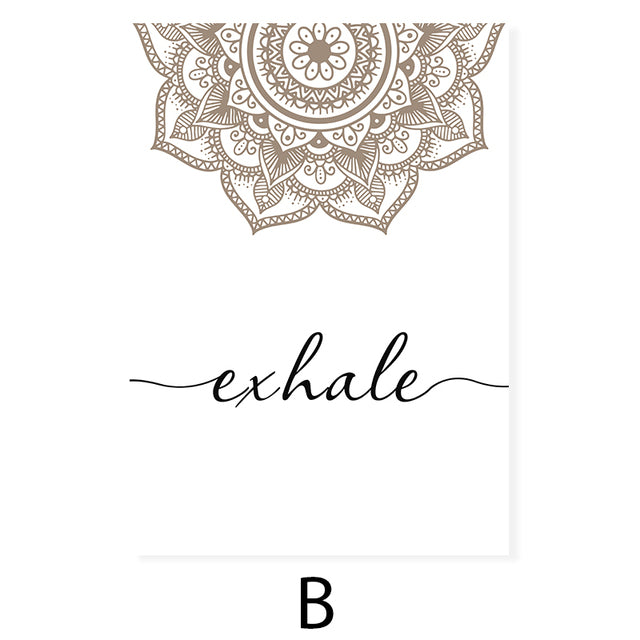 Exhale Inhale Mandala Mindfulness Wall Art - Area Collections