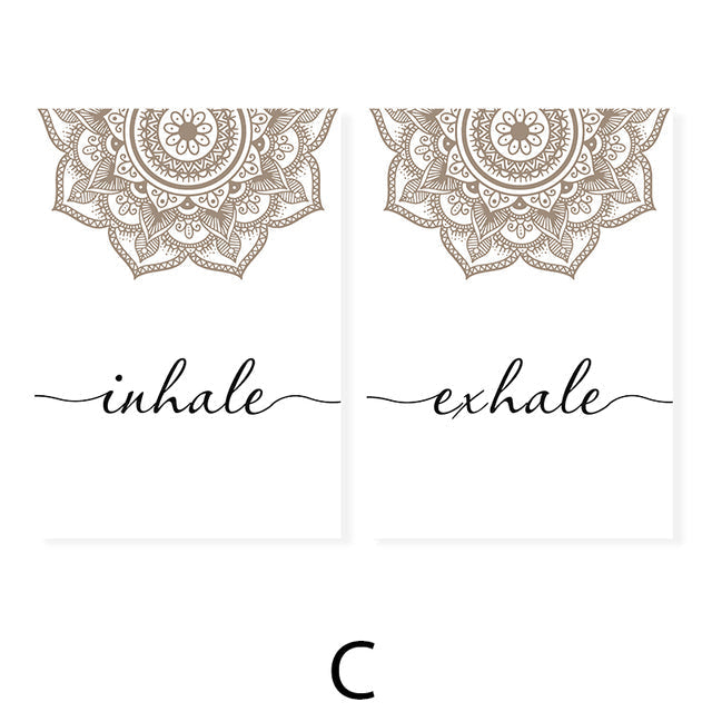 Exhale Inhale Mandala Mindfulness Wall Art - Area Collections