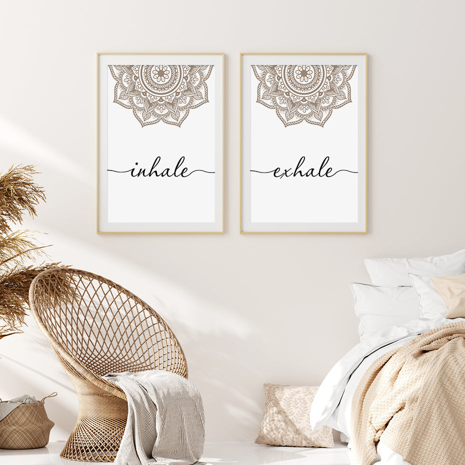Exhale Inhale Mandala Mindfulness Wall Art - Area Collections