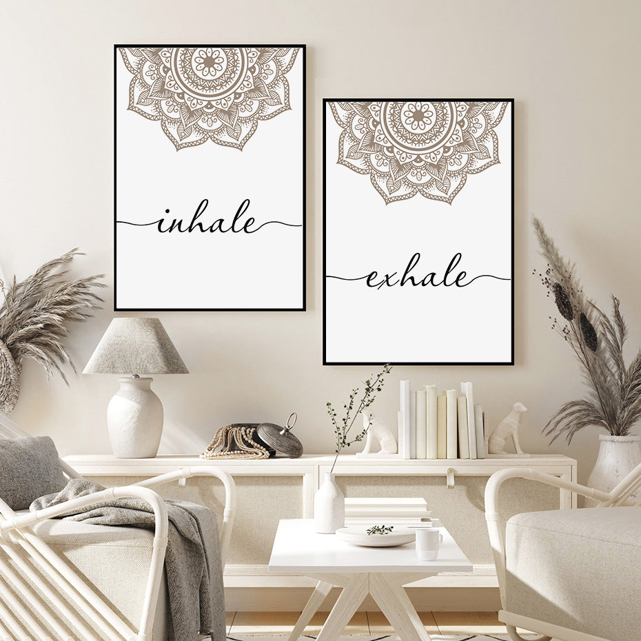 Exhale Inhale Mandala Mindfulness Wall Art - Area Collections