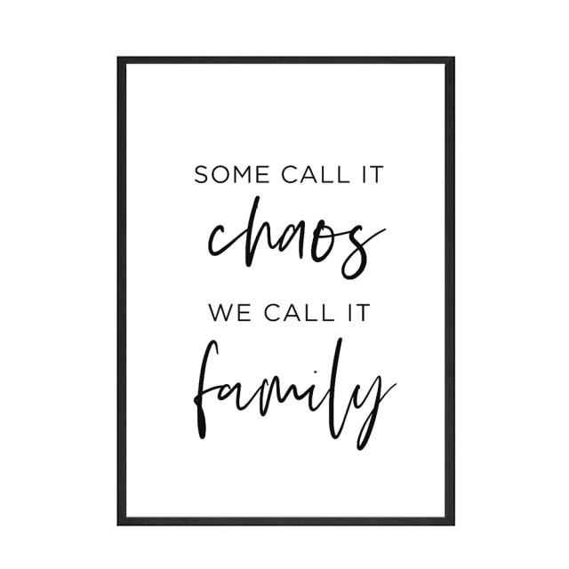 Family Chaos Funny Quote Wall Art - Area Collections