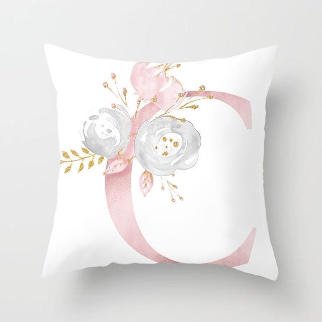 Floral Letter Pillow Cover - Area Collections