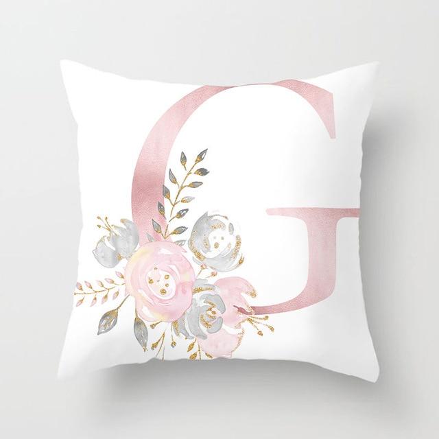 Floral Letter Pillow Cover - Area Collections