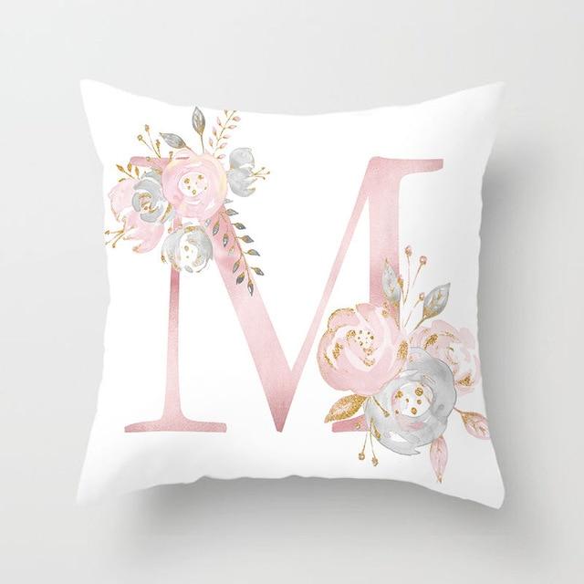 Floral Letter Pillow Cover - Area Collections