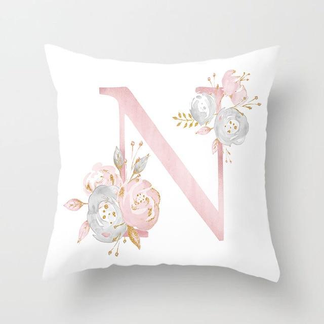Floral Letter Pillow Cover - Area Collections